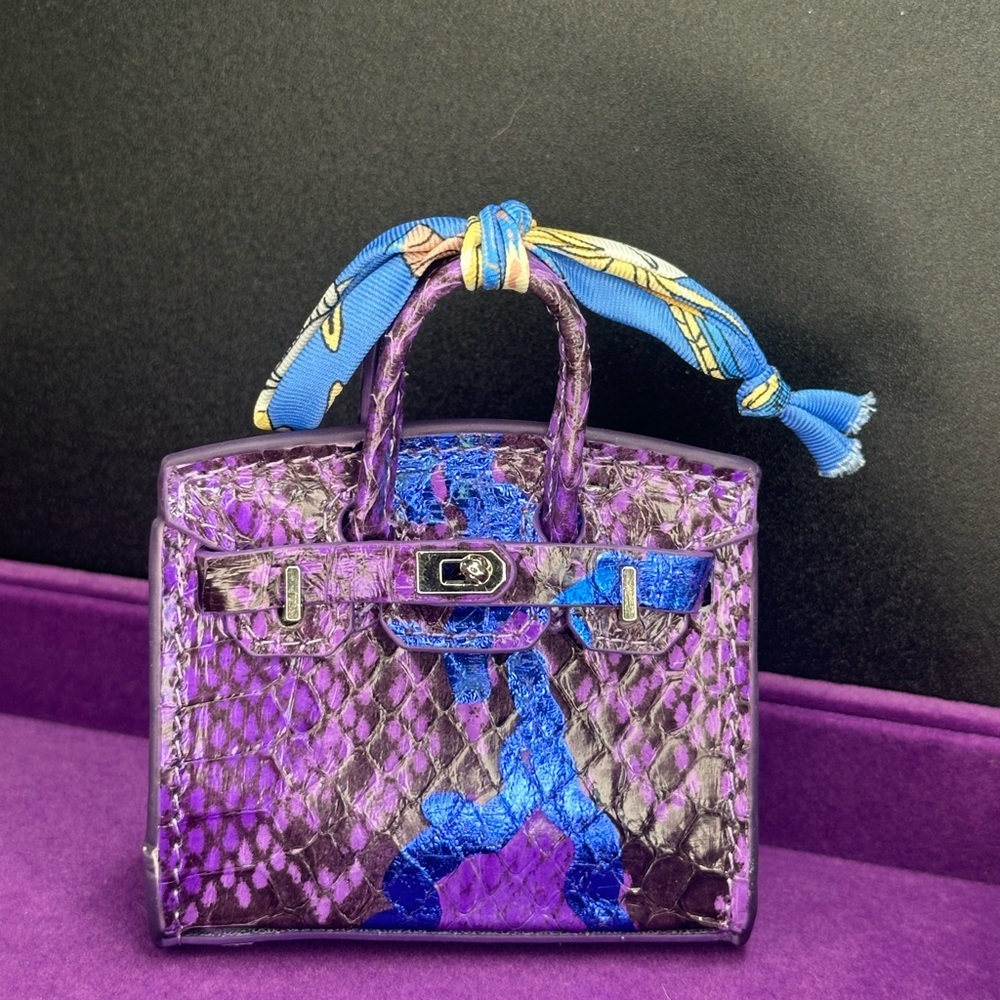 👉 Purple Leather Mini Bag Charm | Exact Item Shown